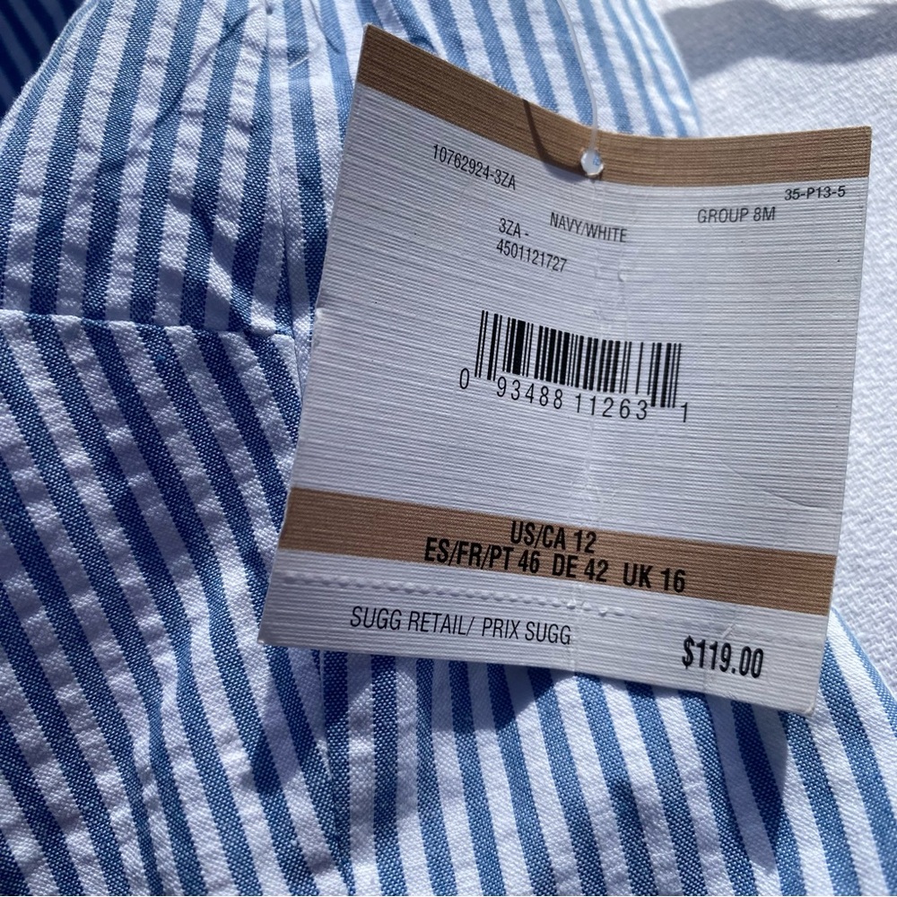Anne Klein Blue and White Striped Dress knee length size 12 - Picture 11 of 12